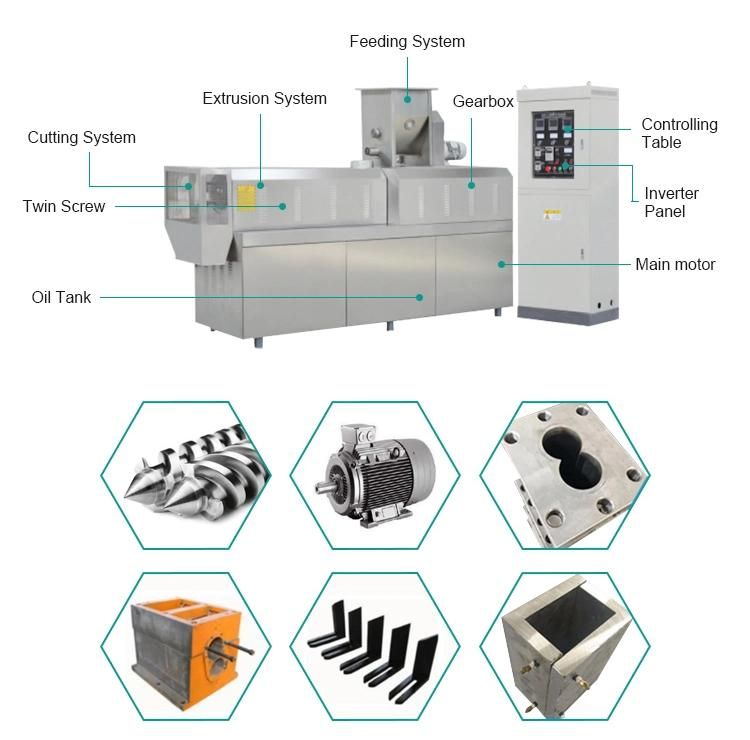 Puffed Corn Rice Snacks Double Screw Food Extruder