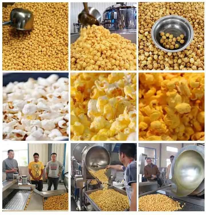 China Manufacturer Commercial Popcorn Production Line Pirce for Caramel Mushroom Popcorns on Hot Sale