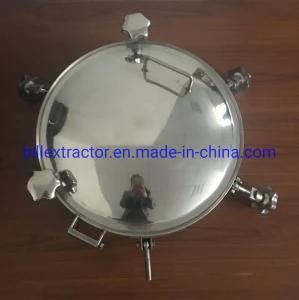 Stainless Steel 304 Circular Type Manway Cover with Pressure and Ss Handle Wheel