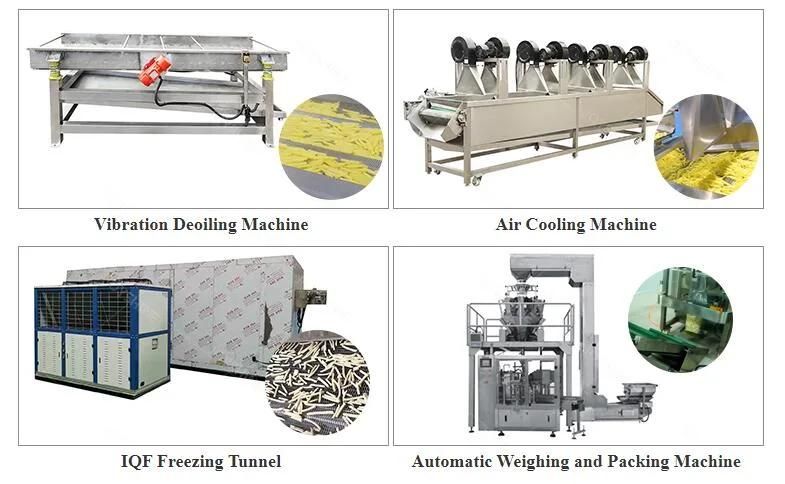 Small Scale Semi Automatic Potato Chips Making Frozen French Fries Processing Line