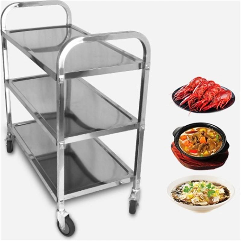 Multi-Purpose Top Quality Reliable Factory Stainless Steel 2 or 3 Layer Restaurant Hotel Trolley