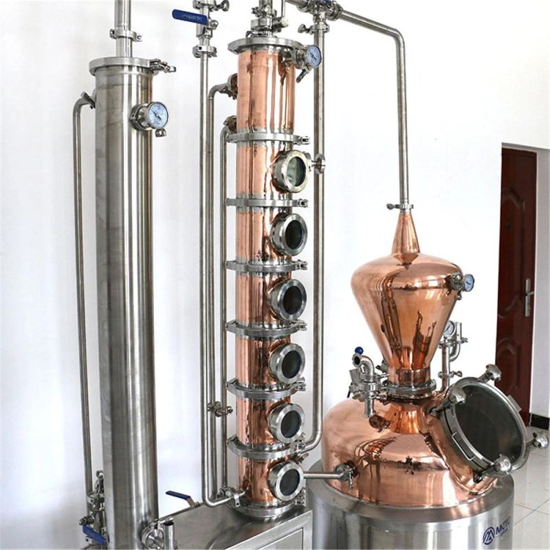 Red Copper Distillation Column Still for Gin Vodka Multi-Spirits Wine