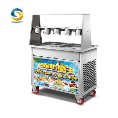 South Africa Double Pan Fried Roll Ice Cream Machine for Sale