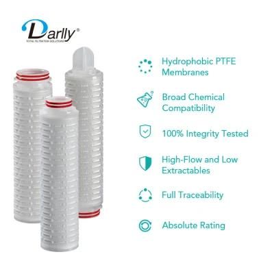 0.01 Micron 10inch PTFE Pleated Filter Cartridge for Vent Fermentation Filtration
