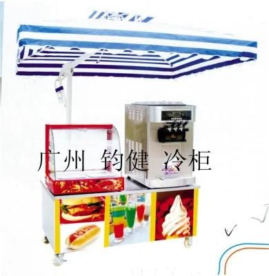 Combination Mobile Catering Food Ice Cream Vending Cart