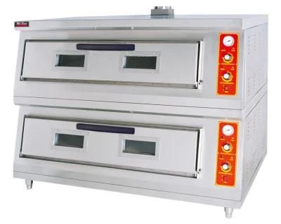 Double Deck Big Chamble Gas Pizza Oven with Stone Bakey Equipment
