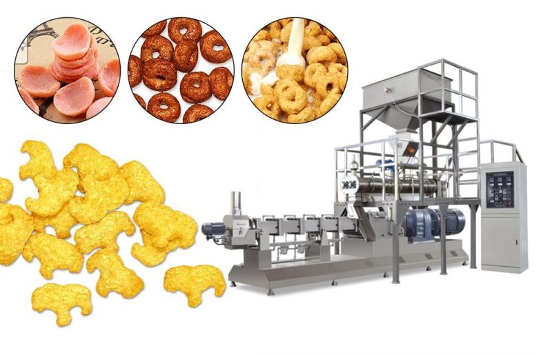 Factory Hot Sale Extruded Fried Snack Food Kurkure Bugles Pillow Stick Chips Flakes Puff Production Line Making Machine