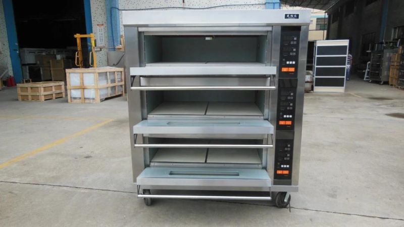 Manufacturer Industrial Three Layer Six Tray Stainless Steel Electric Steam Oven