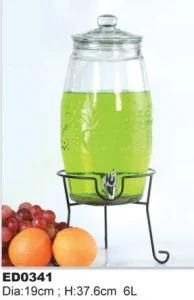 Glass Beverage Jar Special Type Juice Jar