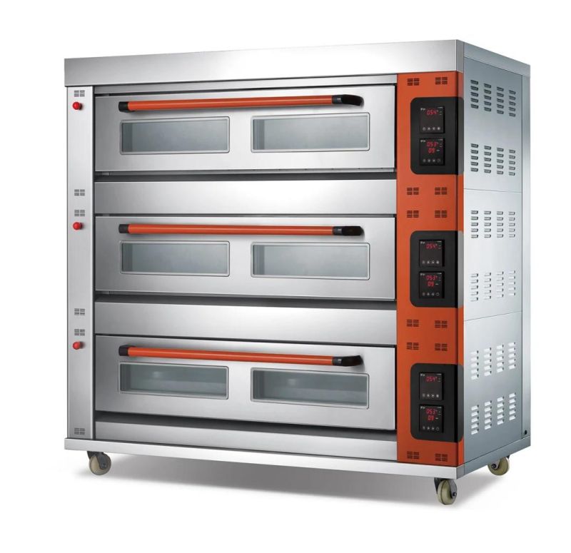 3 Deck 6 Trays Gas Deck Oven Baking Machine Commercial Bakery Equipment Pizza Oven Baking Oven