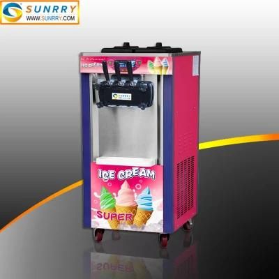 Commercial 3 Flavor Soft Ice Cream Machine for Making Ice-Cream