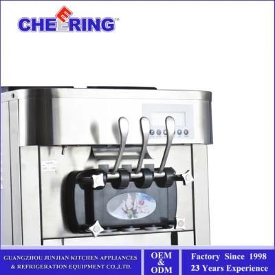 Stainless Steel Commercial Precooling Air Pump Ice Cream Machine Soft Serve with CE