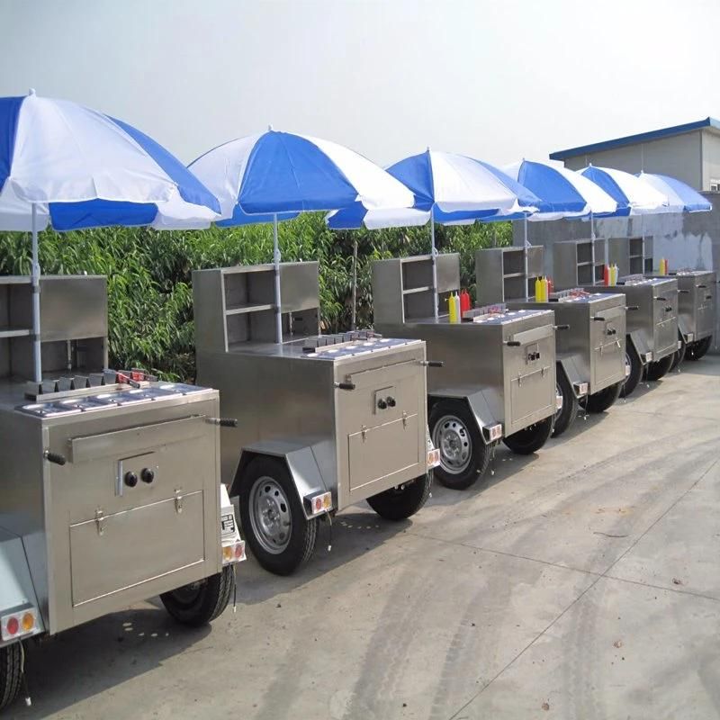 Snack Equipment Mobile Cart Food for Sale /Mobile Food Cart with Frozen Yogurt Machine/Stainless Steel Ice Cream Cart Shanghai Factory Ce ISO SGS