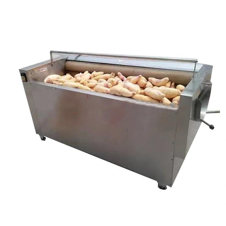 Vegetable Potato Carrot Apple Brush Washer and Peeler Machine
