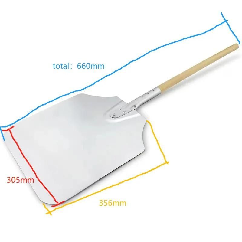 Commercial Restaurant Kitchen Pizza Tools 12X14 Inch Aluminum Pizza Peel with Wood Handle