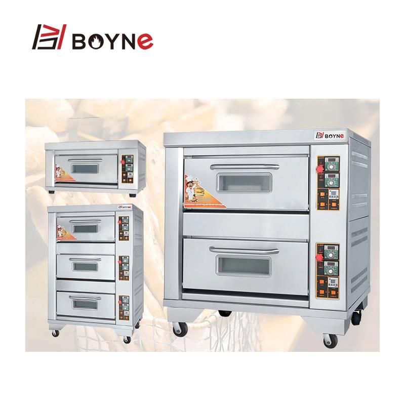 Baking Equipment Western Restaurent Double Deck Two Trays Gas Oven