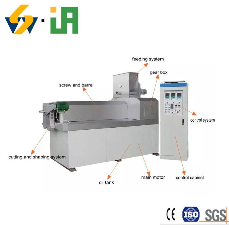 Twin Screw Extruder 100-150 Kg/H Fried Snack for Screw Shell Bulges Extruded Pellet Machine Doritos Making Machine