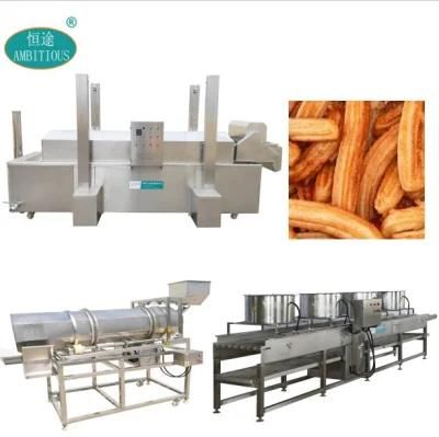 Automatic Spanish Churros Frying Machine Churros Fryer and Cooling Seasoning Line