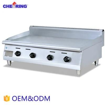 Stainless Steel Gas Griddle with 4-Burner Flat Plate