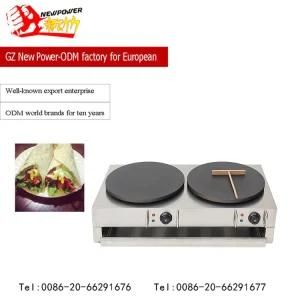 Manufacture Commercial Double Head Electric Crepe Rotating Maker Machine for Sale