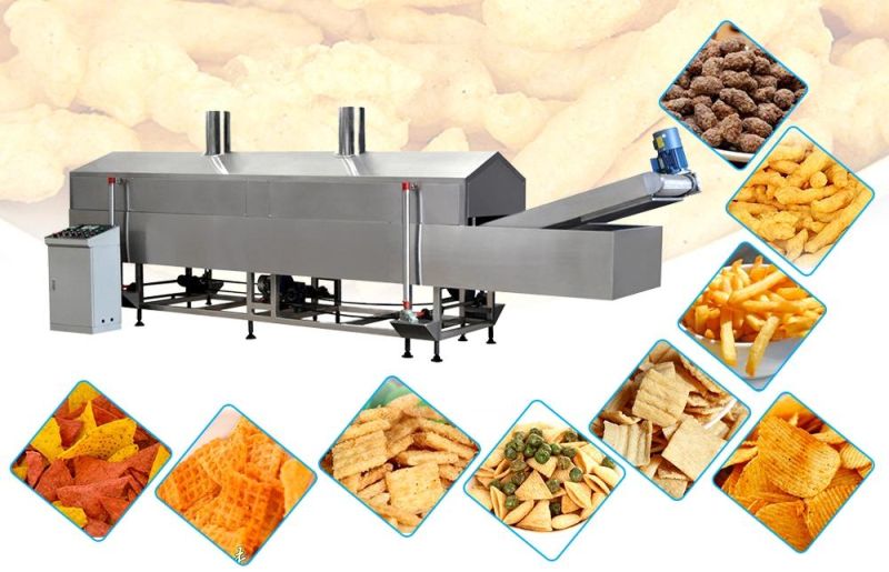 Industrial Frying Pellet Chips Snack Food Making Machine Fried Chips Continous Frying Machine for Sale