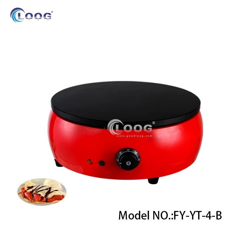 Ce Approved Kitchen Equipment Nonstick Pan 220V Electric Snack Maker Pancake Griddle Commercial Cake Crepe Machine for Food Stands