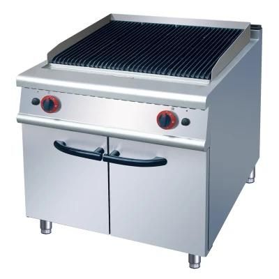 Commercial Gas Lava Rock Grill with Cabinet 700mm