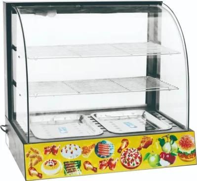 Stainless Steel Luxury Glass Warmer Display Showcase for Coffee Shop