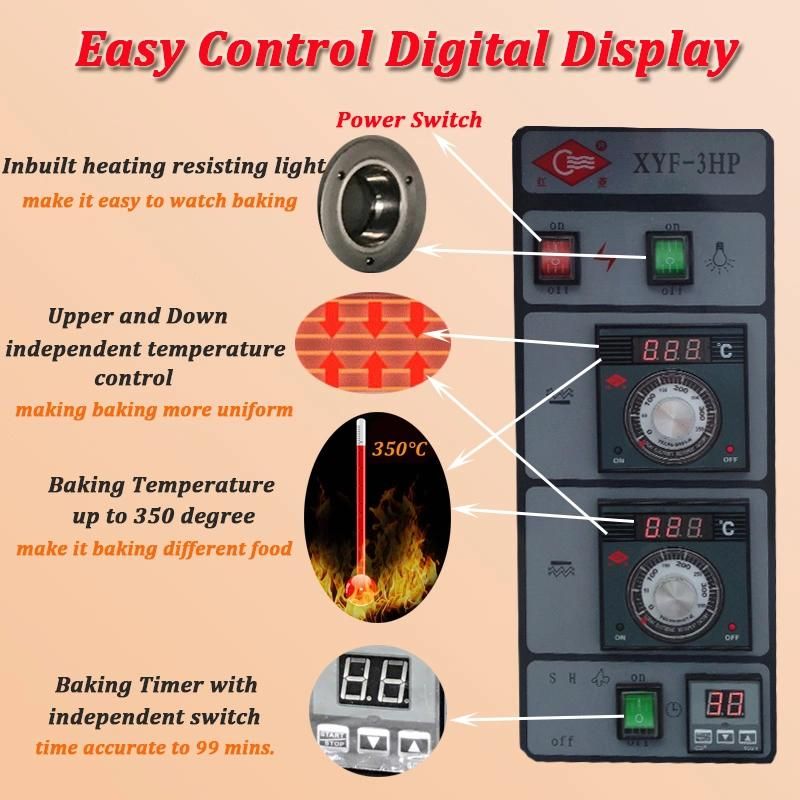 3 Deck 9 Tray Big Capacity Electric Oven for Bakery