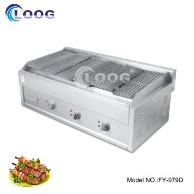 Commercial Barbecue Grill Machine Hot Sales BBQ Grill Electric Grill Griddle with Lava ...