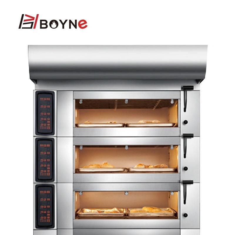 Three Deck Six Trays Electric Oven with 8 Trays Cabinet