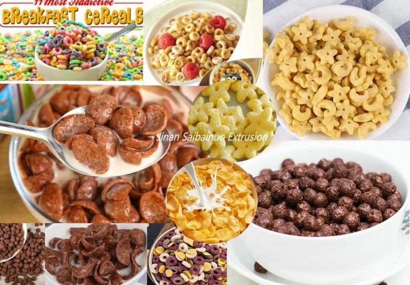 Automatic Industrial Crispy Sweet Kelloggs Choco Balls Pops Fruit Loops Puff Snacks Chips Food Production Line Breakfast Cereals Corn Flakes Making Machine