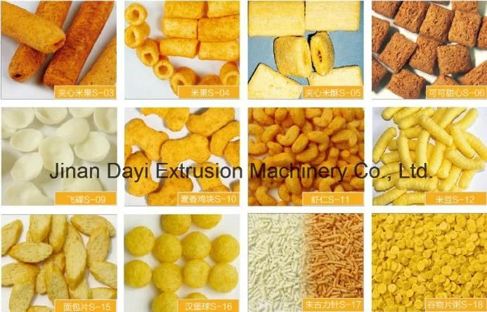 Puffed Corn Snacks Produced by Dayi Double Screw Extrusion Machinery