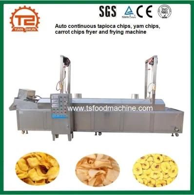 Auto Continuous Tapioca Chips, Yam Chips, Carrot Chips Fryer and Frying Machine