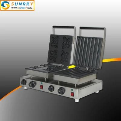 Automatic Cast Iron Plate 4 Butterfly and 7 Cylinder Waffle Maker Machine
