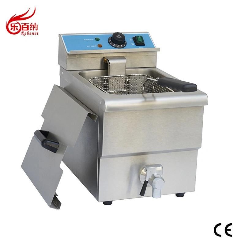 CE Approval Commercial Countertop Double Tank Electric Deep Fat Potato Chips Chicken Fryer 8L X 2 Capacity Stainless Steel (DF-8T-2)