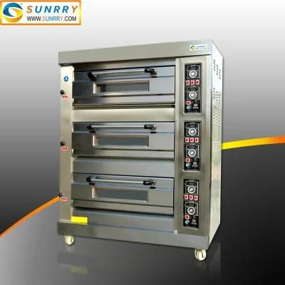 New Design Bsr-40s Double Deck 6 Trays Gas Pizza Oven
