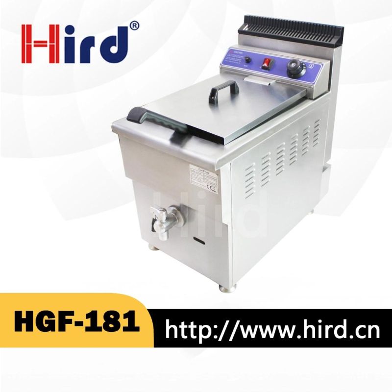 Gas Deep Fryer (HGF-181) Single Tank Valve Ce Bakery Equipment BBQ Catering Equipment Food Machine Kitchen Equipment Hotel Equipment Baking Machine