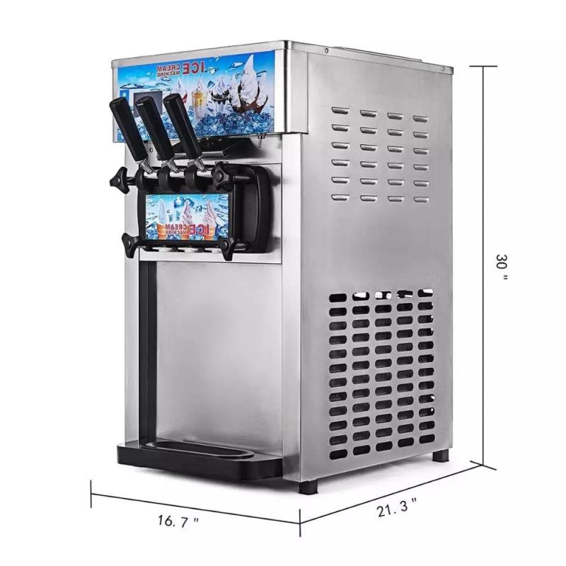 High Quality Stainless Steel Three Flavor Soft Serve Ice Cream Machine