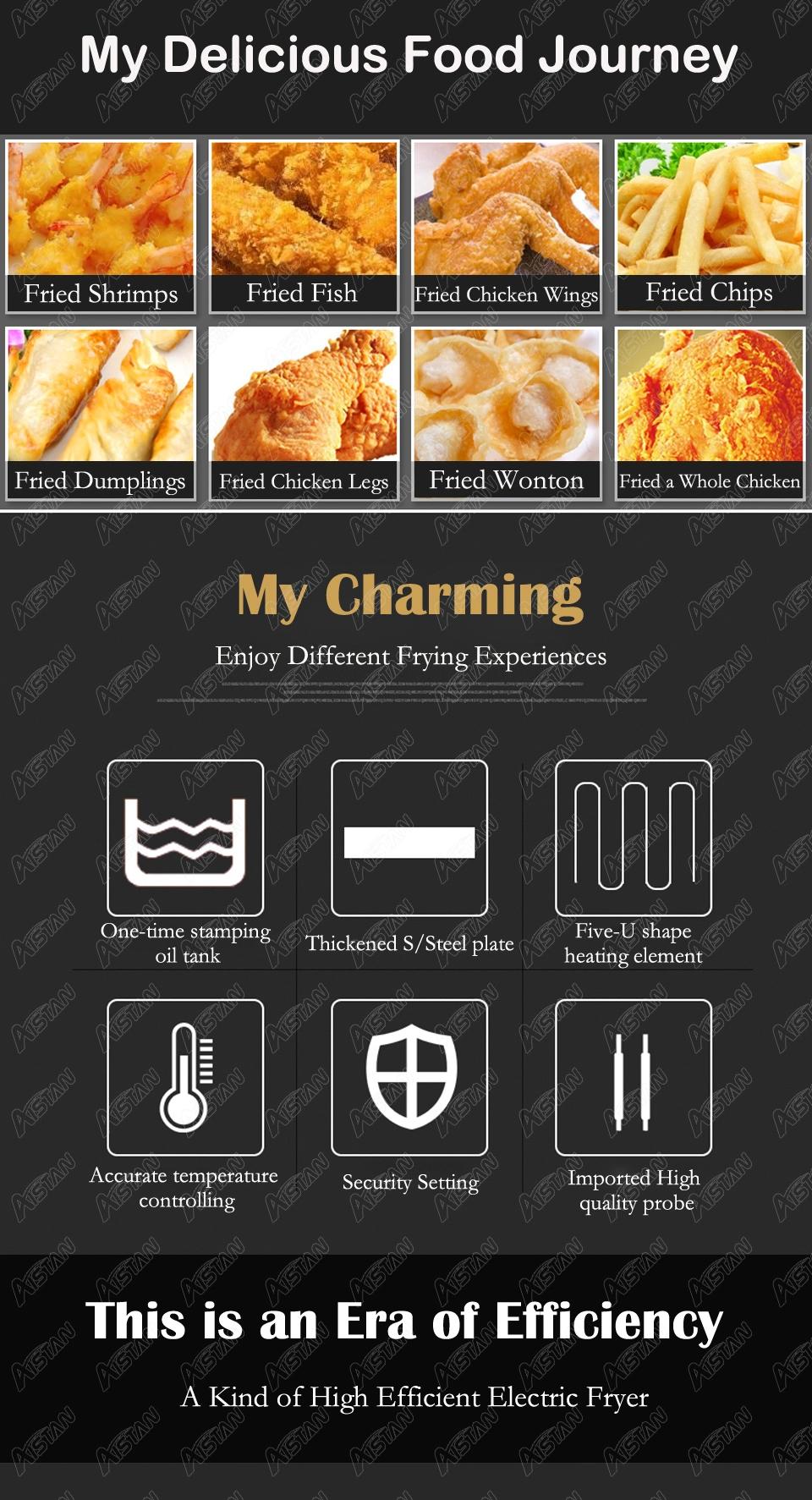 Hy82 Electric Commerical Deep Oil Fryer Stainless Steel Chicken Chips Fish Potato Fried High Power 12 Liters