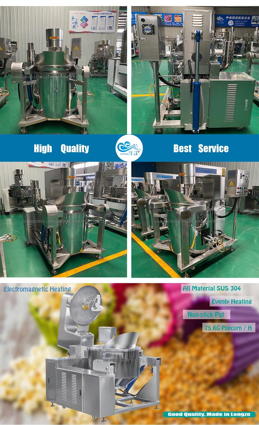 China Mushroom Caramel Popcorn Machine Industrial Gas Heating Popcorn Making Machine Manufacture Price