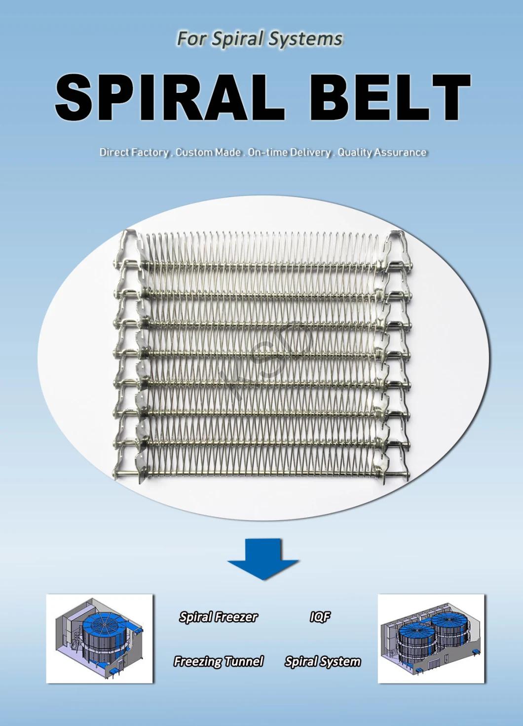 Food Industrial Spiral Conveyor Belt, Pizza Mesh Belt, Biscuit Oven Metal Conveyor Belt