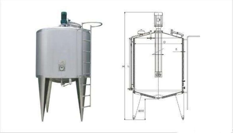 5000L CE Lotion Manufacture Equipment Stainless Steel Liquid Mixing Vat