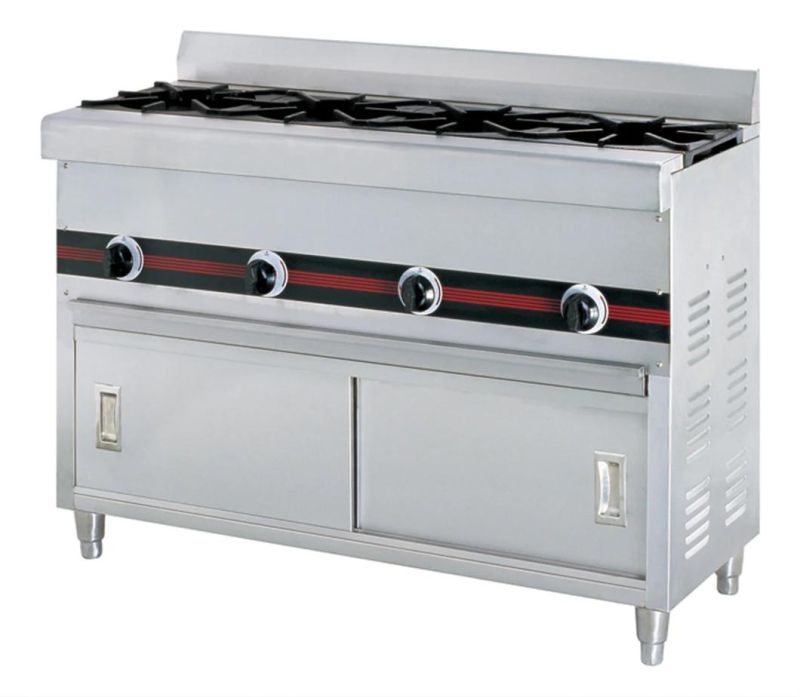 Wailaan Brand 6 Burners Gas Stove Cooker with Cabinet