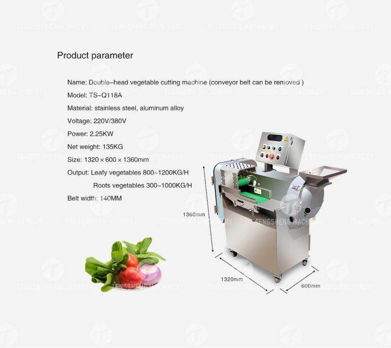 High Quality Leafy Vegetable Carrot Onion Potato Chip Electric Cutter Strip Cutting Machine Commercial Fruit Chopper Slicer Food Processor (TS-Q118A)