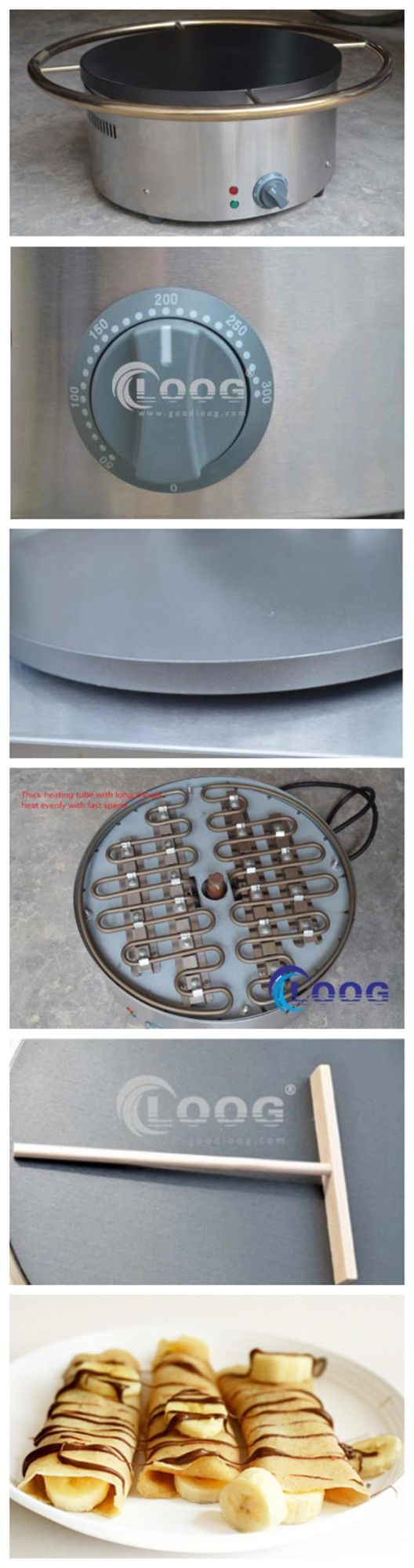 Other Snack Machine Electric Crepe Making Machine Stainless Steel Pancake Baking Machine Rotating Commercial Crepe Maker for Sale