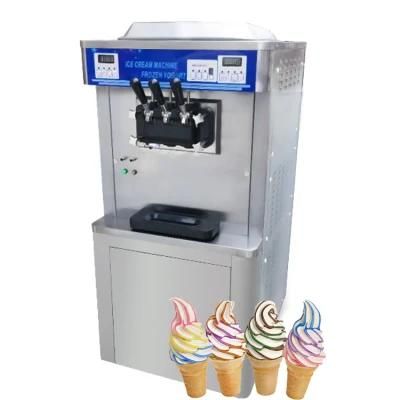 Double Cooling System Gear Pump Sundae Keep Fresh Frozen Yogurt Machine Soft Ice Cream ...
