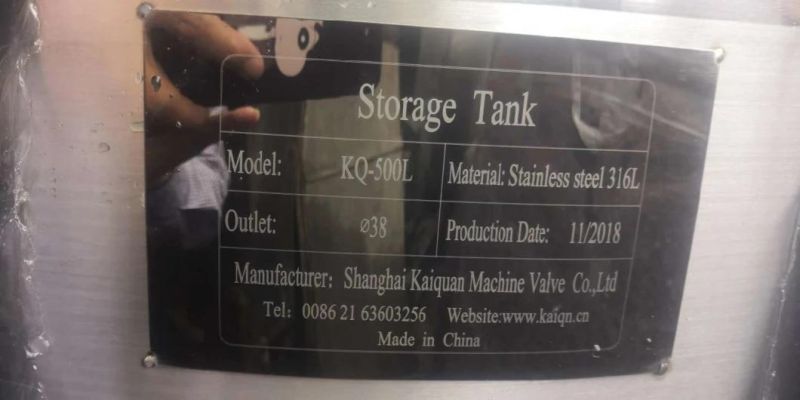 Sanitary Stainless Steel Buffer Reaction Loading Holding Tank Price