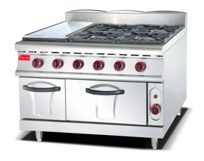 Professional Standing 4-Burner Gas Range&amp; Gas Stove with Griddle for Cooking Food and BBQ