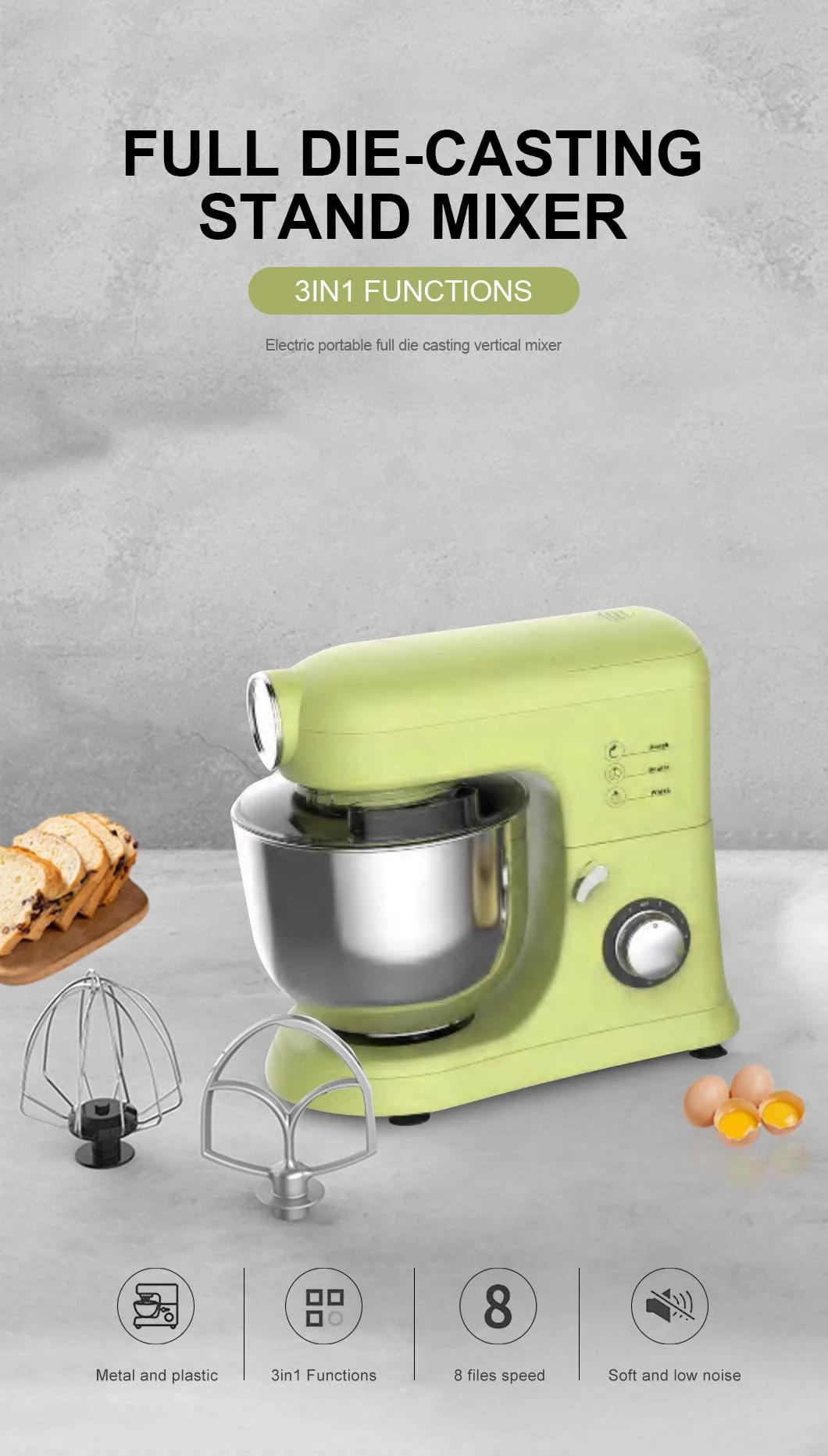 Easy to Operate Personalized Design 3 in 1 Stand Mixer Variable 8 Speed with Pulse Multi Function Stand Mixer Dough Maker